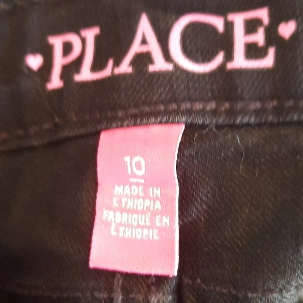 Children's Place size 10 black super skinny adjustable waist jeans